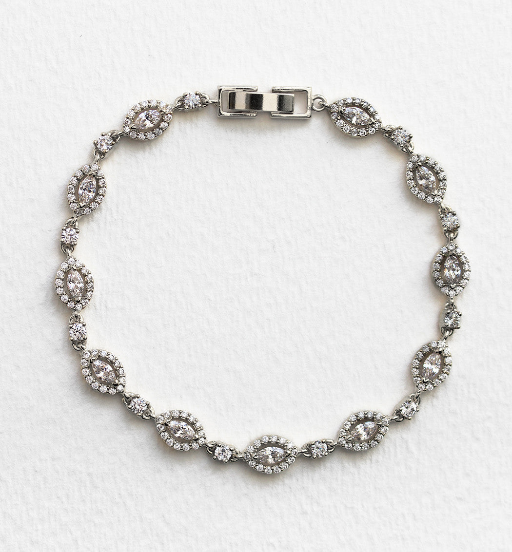 Bracciale Elastico Vintage Art Deco Con Cristalli E Zirconi – Gioiello Da Polso Per Festa E Cerimonia