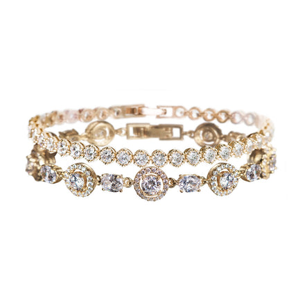 Sophia Halo CZ & Regal Tennis Bracelets