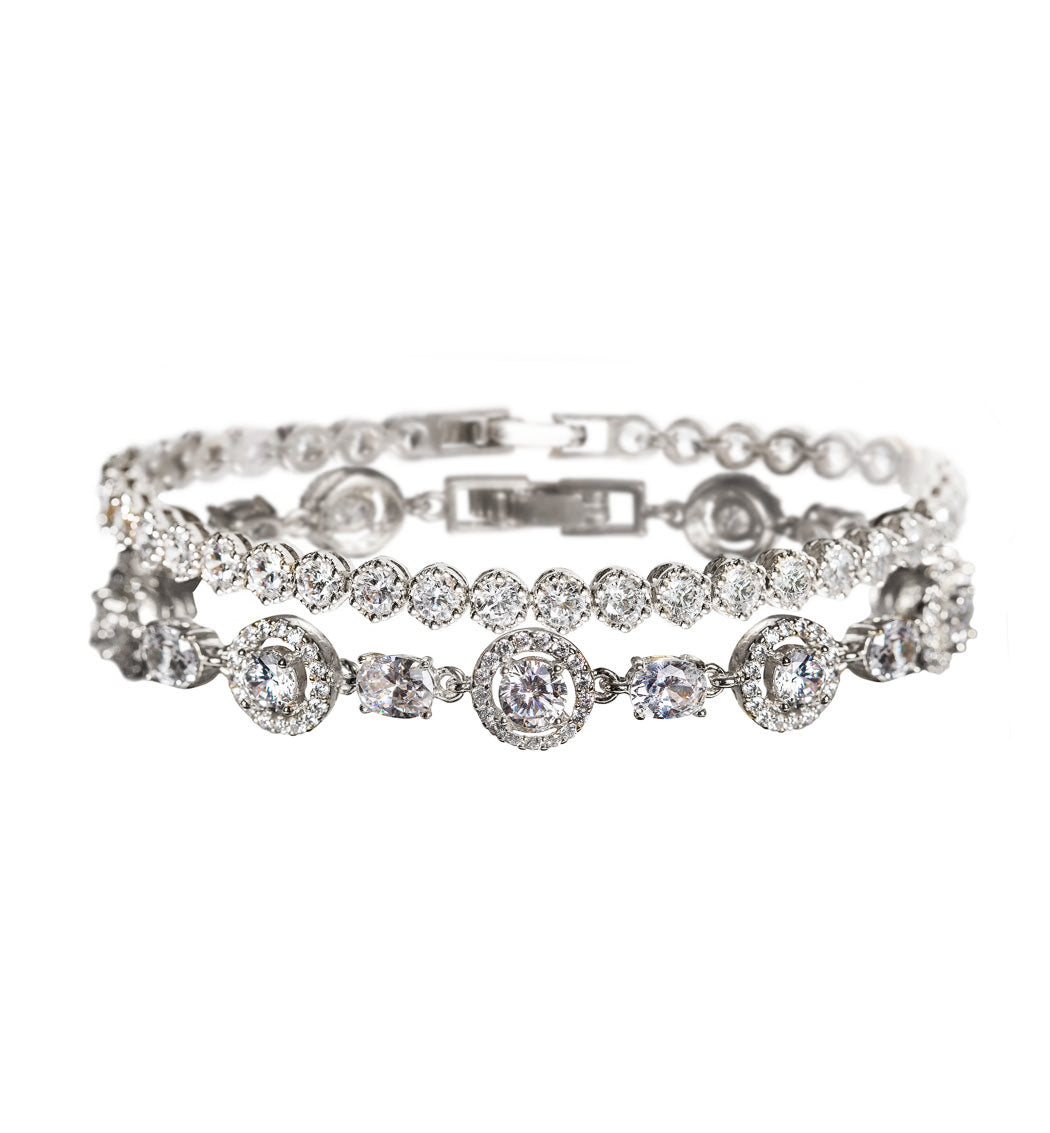 Sophia Halo & Regal Tennis Bracelets - Amy O. Bridal