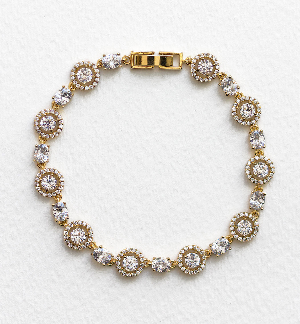 Sophia Halo CZ Tennis Bracelet - Amy O. Bridal