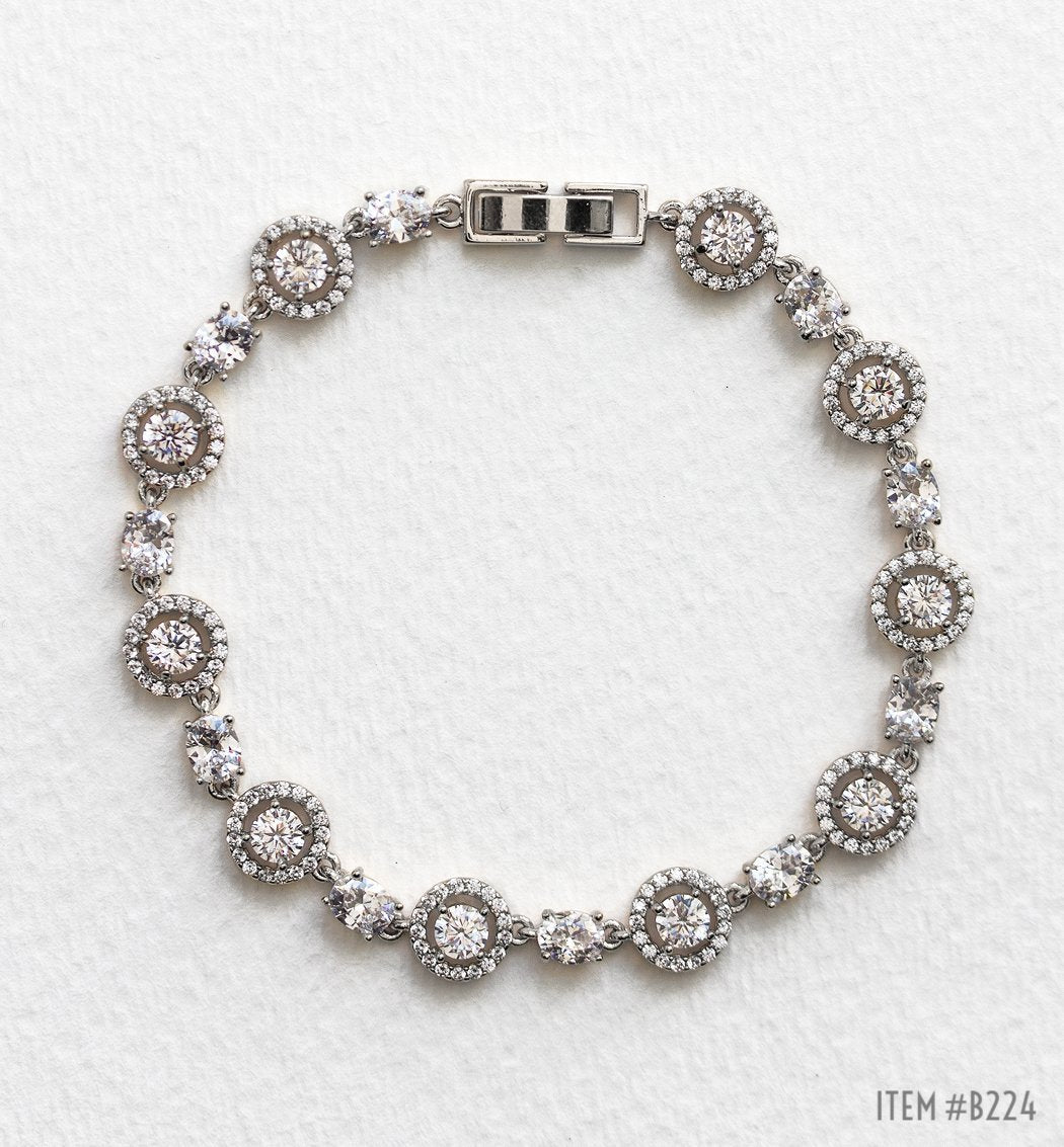 Sophia Halo & Regal Tennis Bracelets - Amy O. Bridal