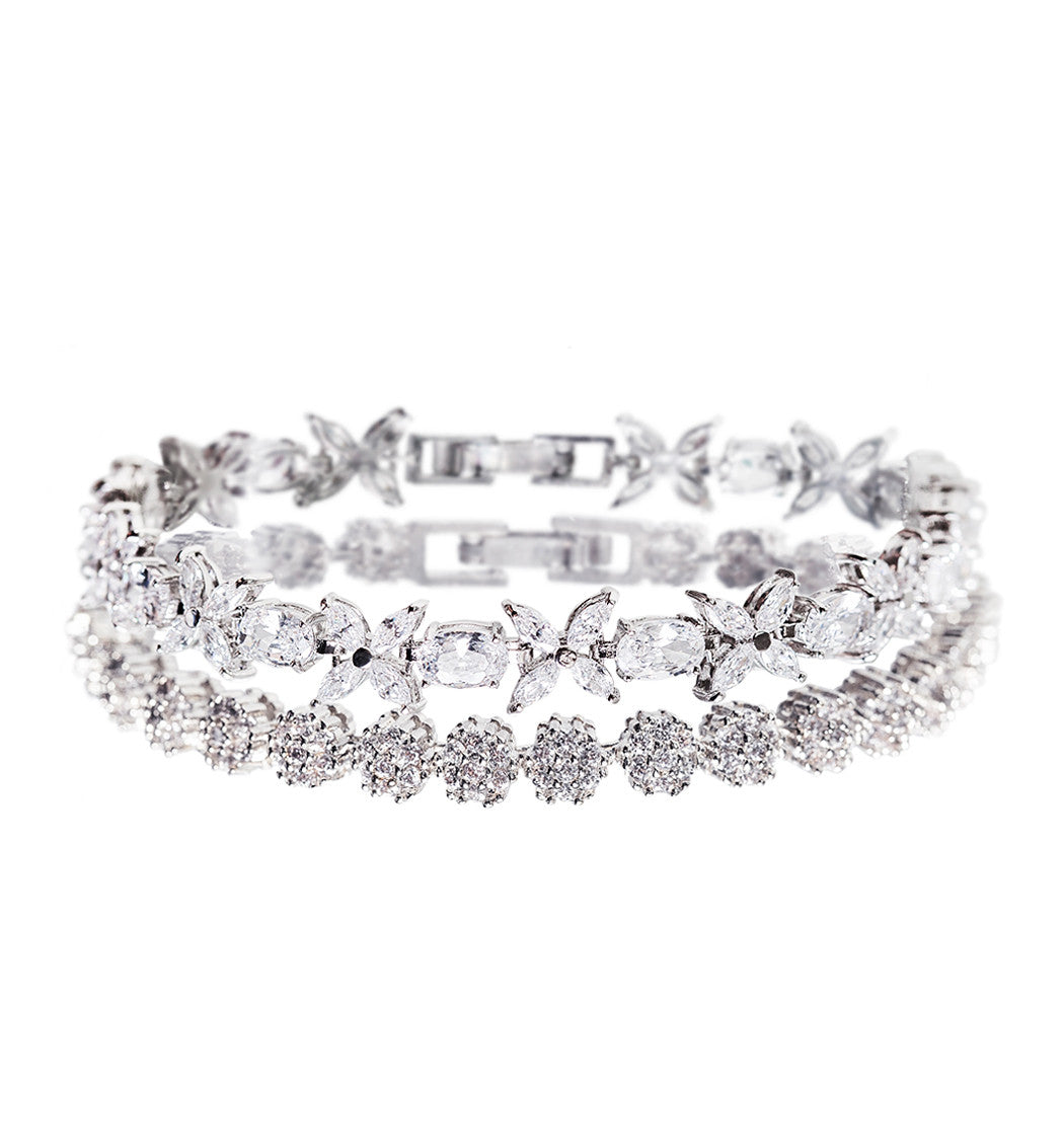 Fleur & Daisy Eternity Tennis Bracelets - Amy O. Bridal