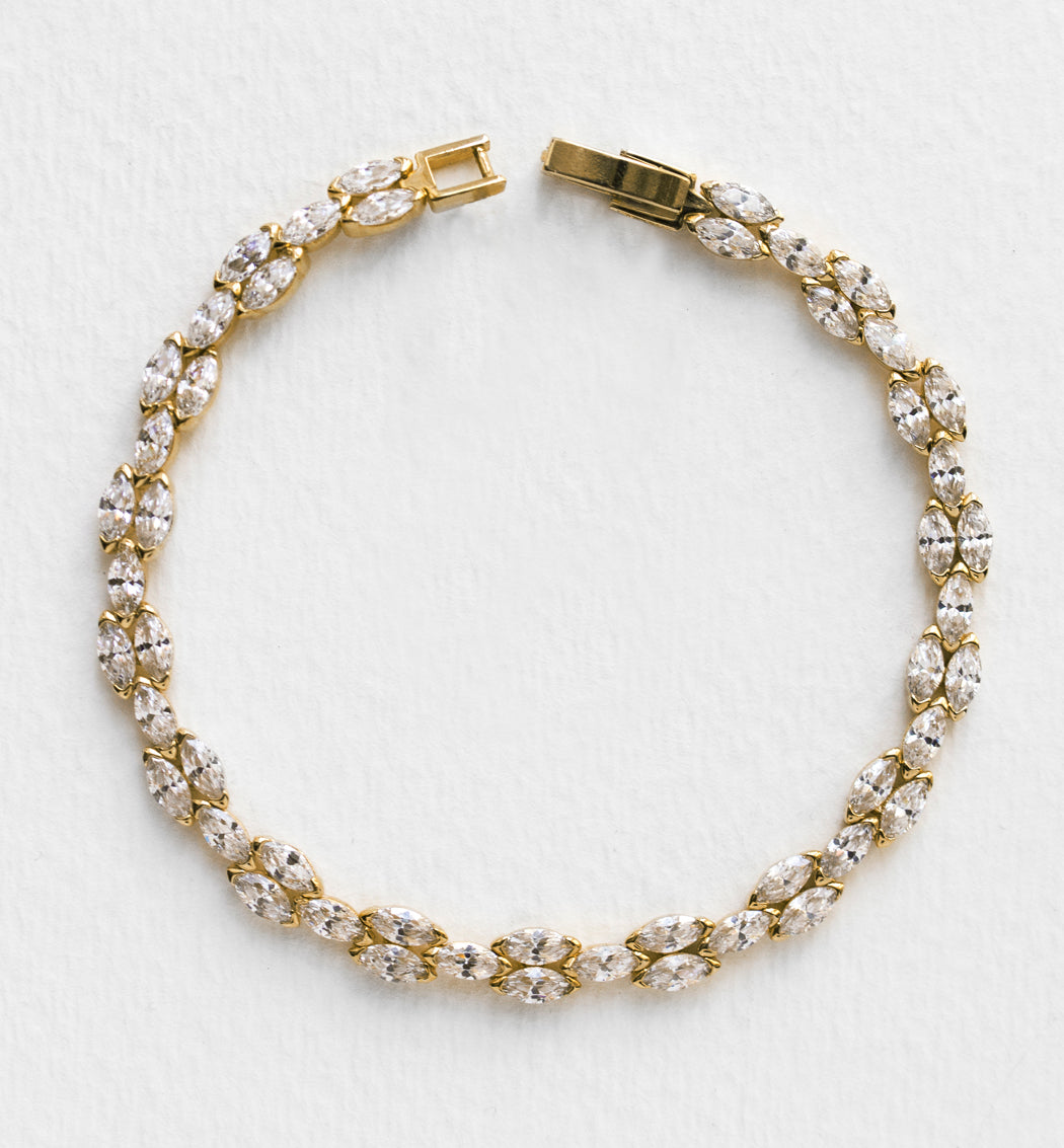 Marquise Deco Tennis Bracelet - Amy O. Bridal