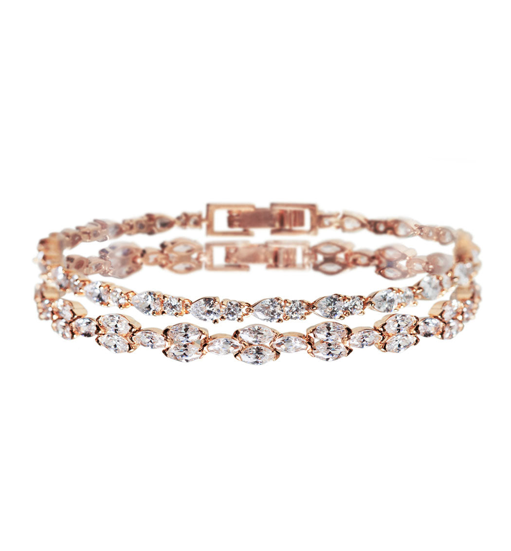 Marquise Deco & Mosaic Crystal Tennis Bracelets