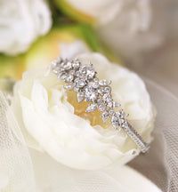 Fleur Crystal Bangle Bracelet - Amy O. Bridal