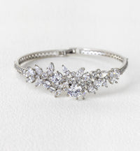 Fleur Crystal Bangle Bracelet - Amy O. Bridal