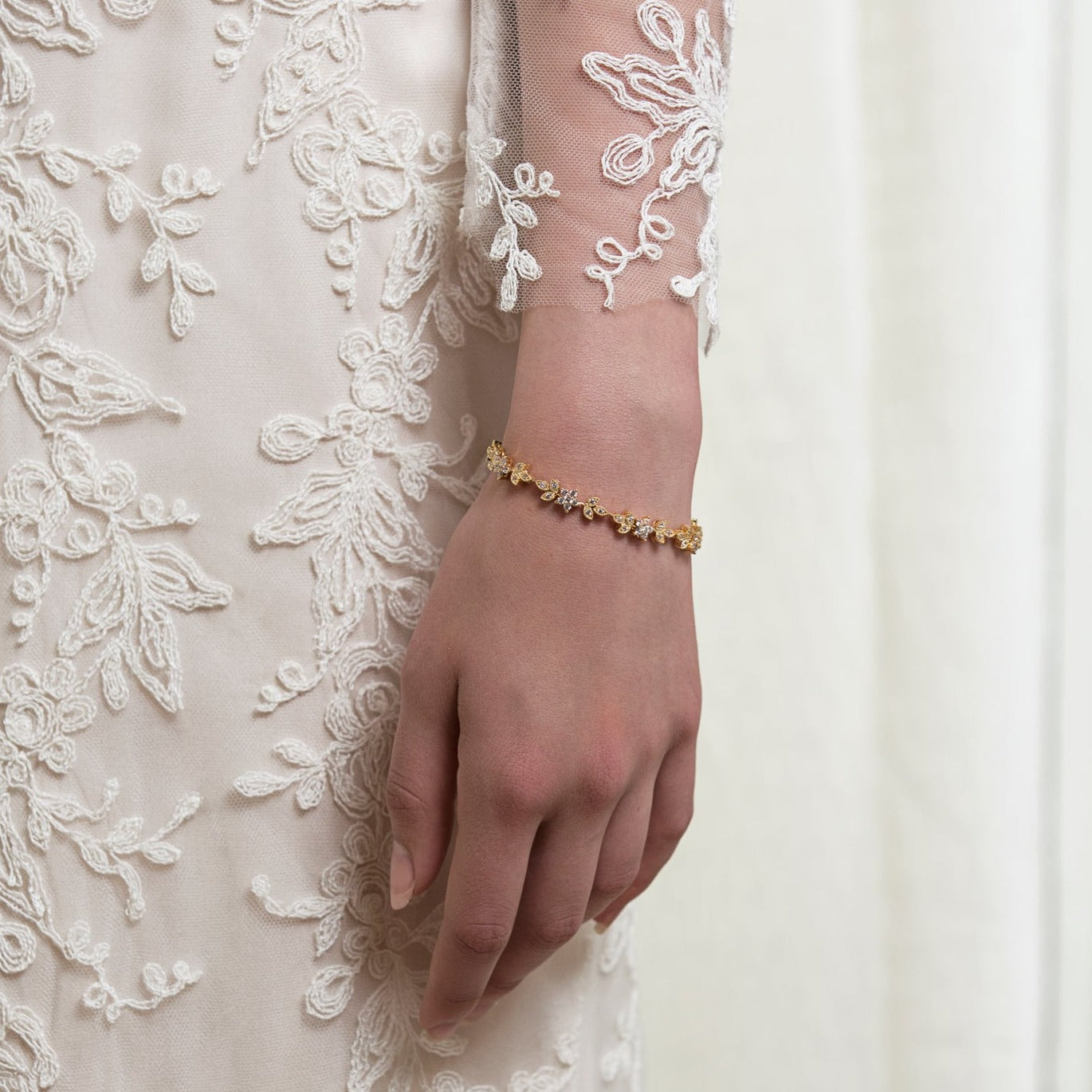 Aria Floral Crystal Bracelet - Amy O. Bridal