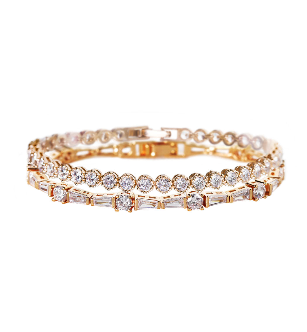 -*Deco Tapered Baguette & Regal Tennis Bracelets - Amy O. Bridal