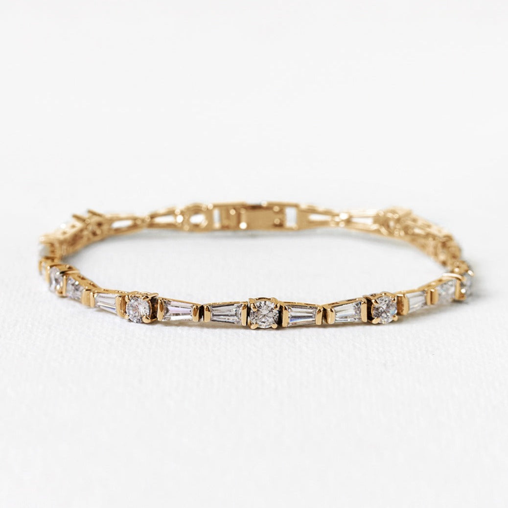 Deco Tapered Baguette Tennis Bracelet - Amy O. Bridal