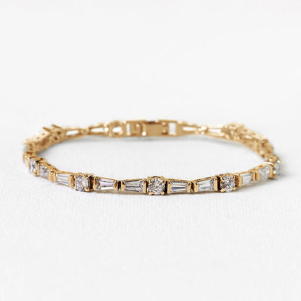 Deco Tapered Baguette Tennis Bracelet