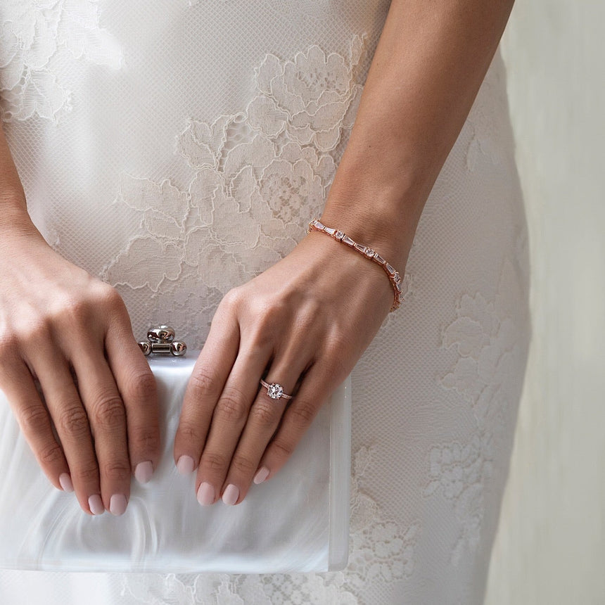 Deco Tapered Baguette Tennis Bracelet