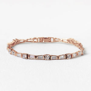 Deco Tapered Baguette Tennis Bracelet