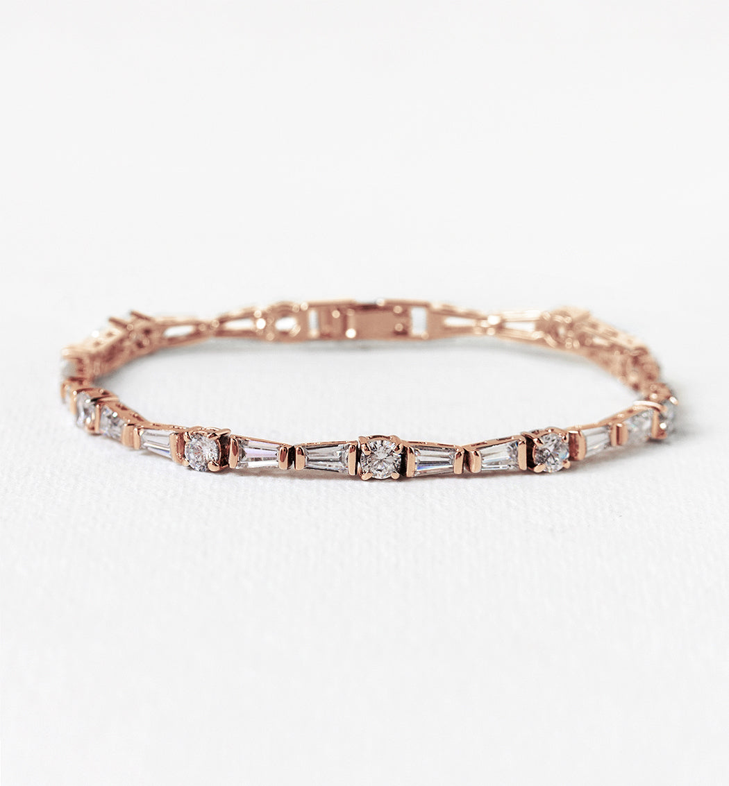 -*Deco Tapered Baguette & Regal Tennis Bracelets - Amy O. Bridal