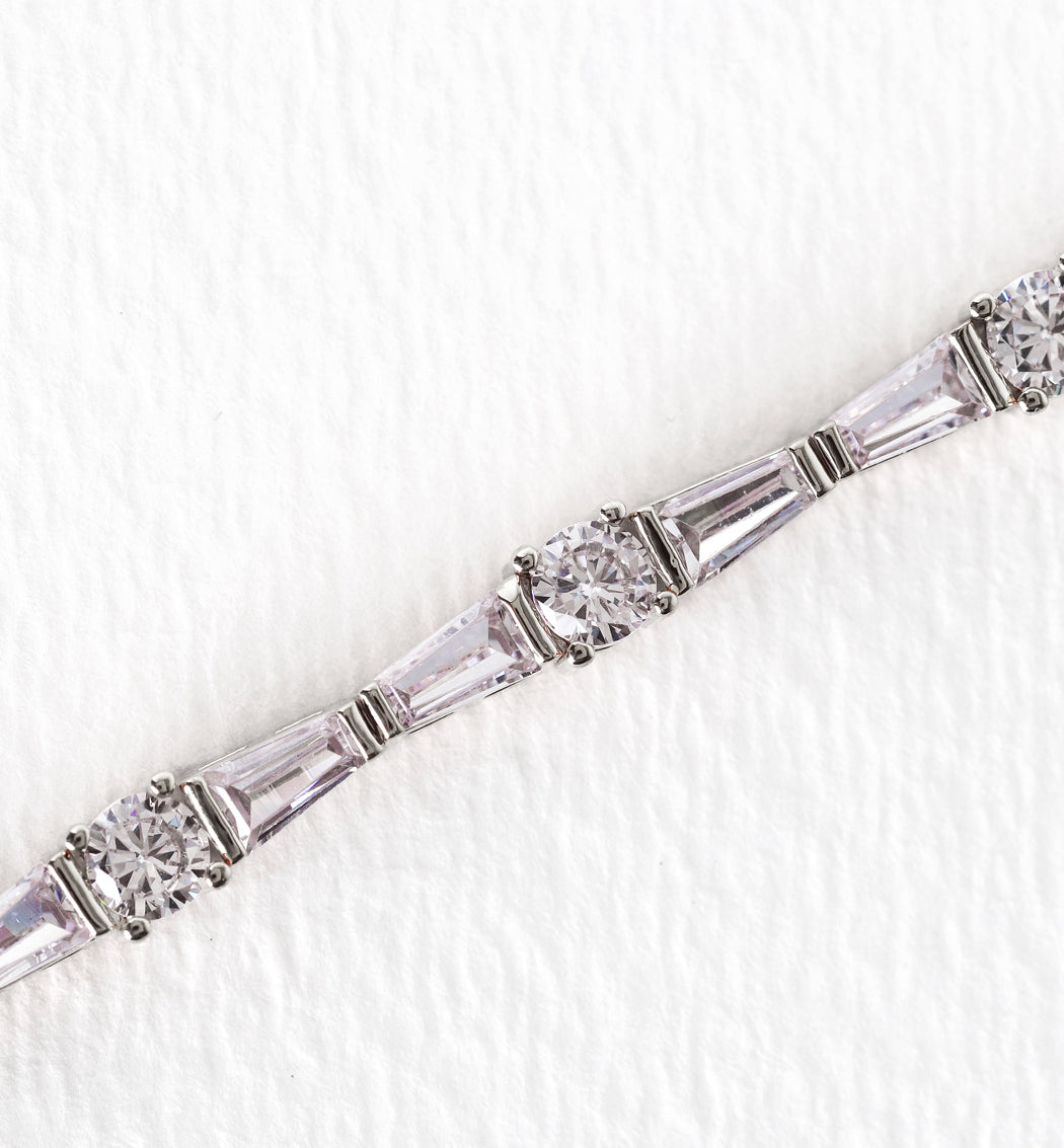 Deco Tapered Baguette Tennis Bracelet - Amy O. Bridal