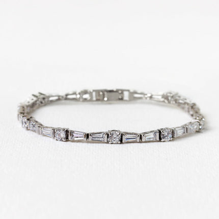 Deco Tapered Baguette Tennis Bracelet