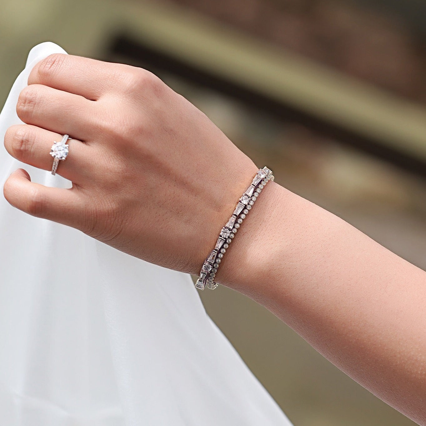 Deco Tapered Baguette Tennis Bracelet - Amy O. Bridal