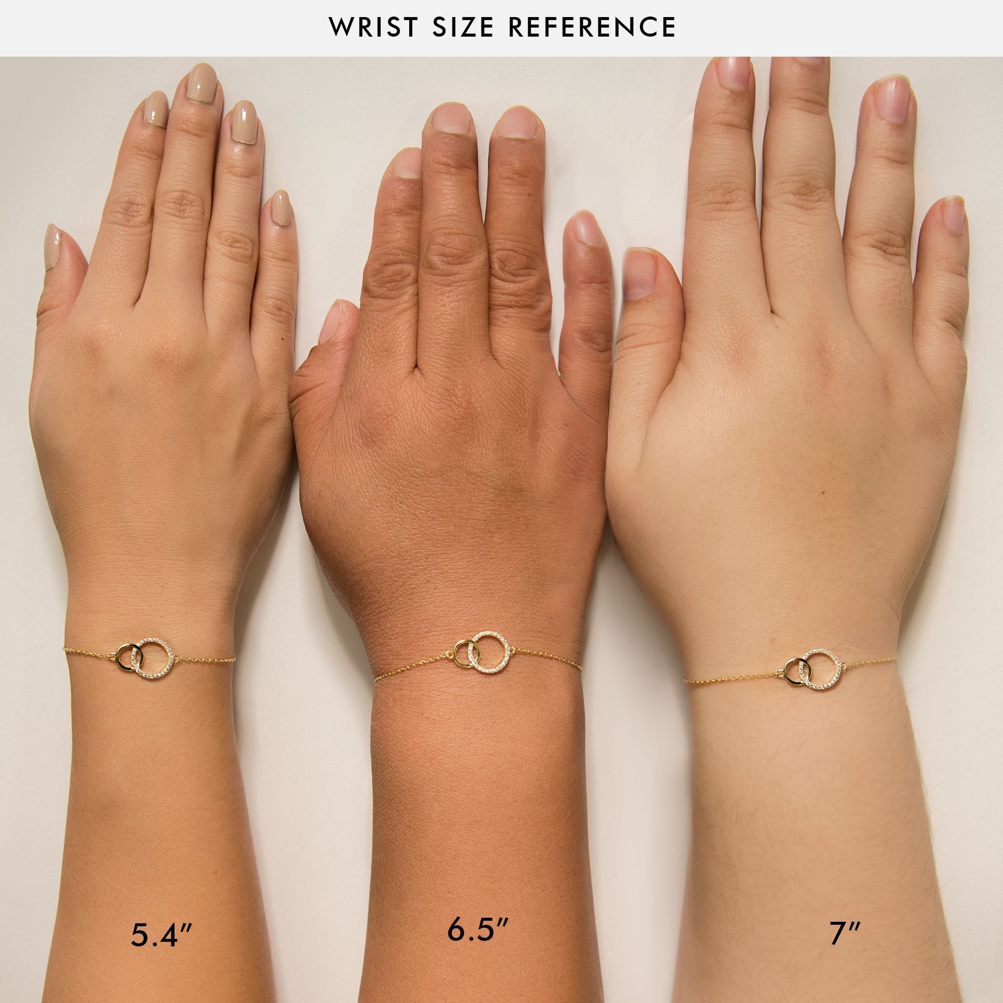 caption:Model Wrist Sizes: 5.4in , 6.5in , 7in