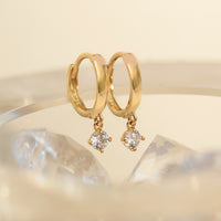 Pavé Dangle Huggie Earrings