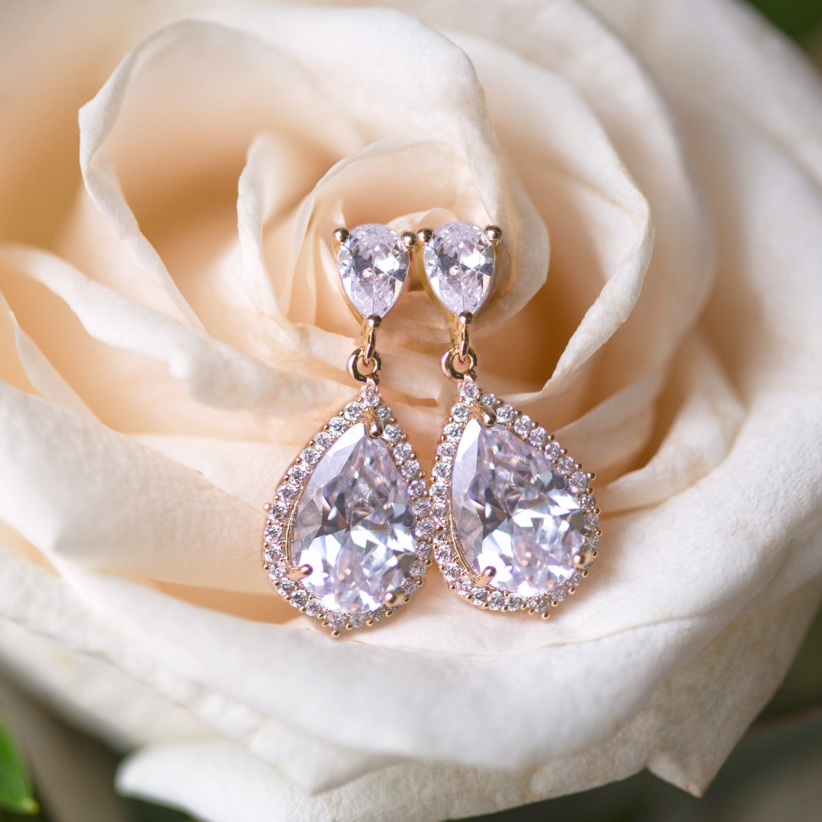 Regal Teardrop Earrings - Amy O. Bridal