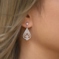 Deco Teardrop Chandelier Earrings