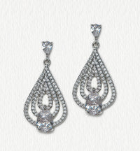 Deco Teardrop Chandelier Earrings