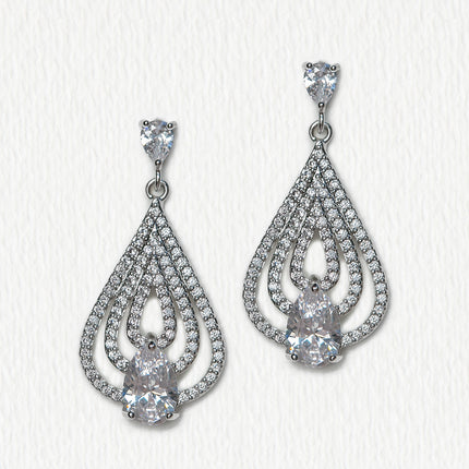 Deco Teardrop Chandelier Earrings