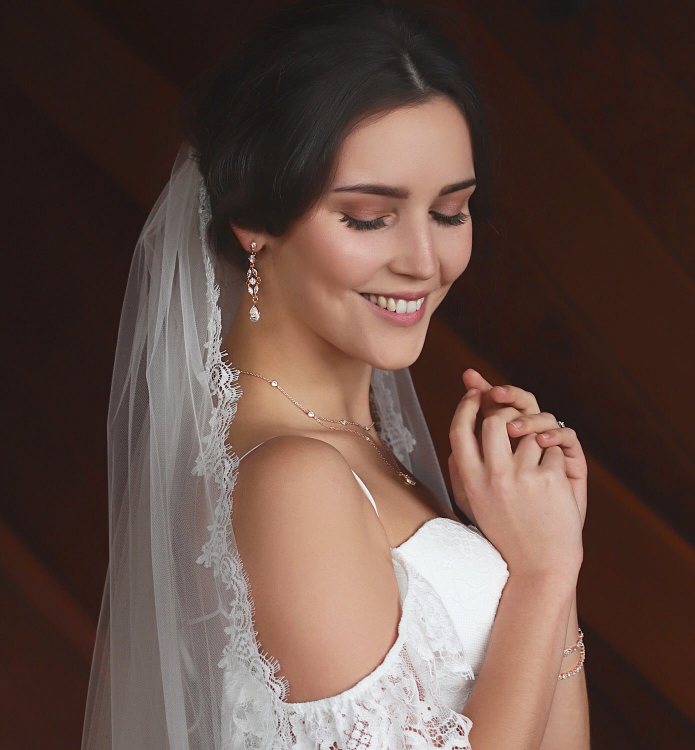 Marquise Dainty Drop Earrings - Amy O. Bridal