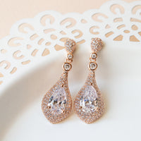 Sarina CZ Drop Earrings - Amy O. Bridal