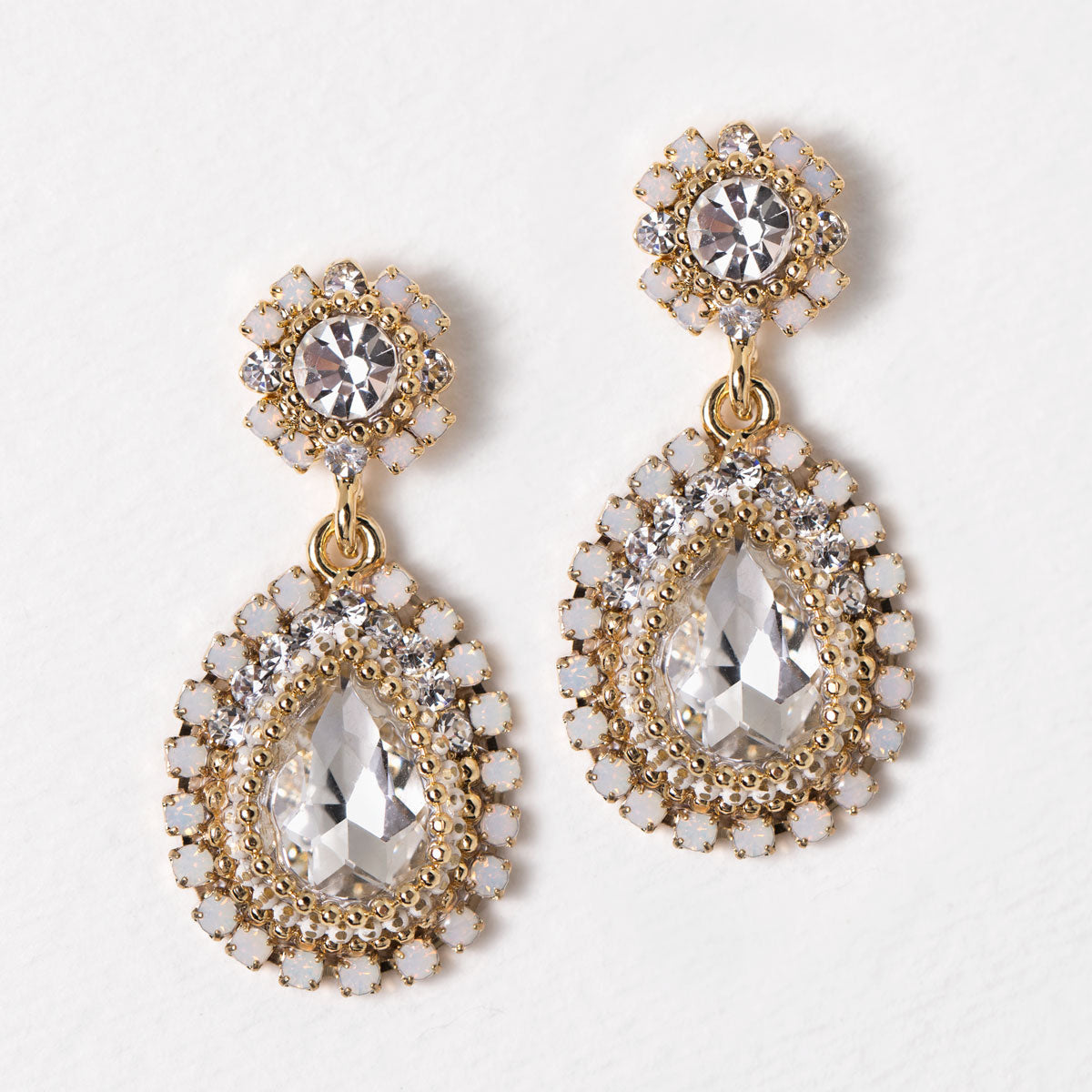 Opal Swarovski Drop Earrings