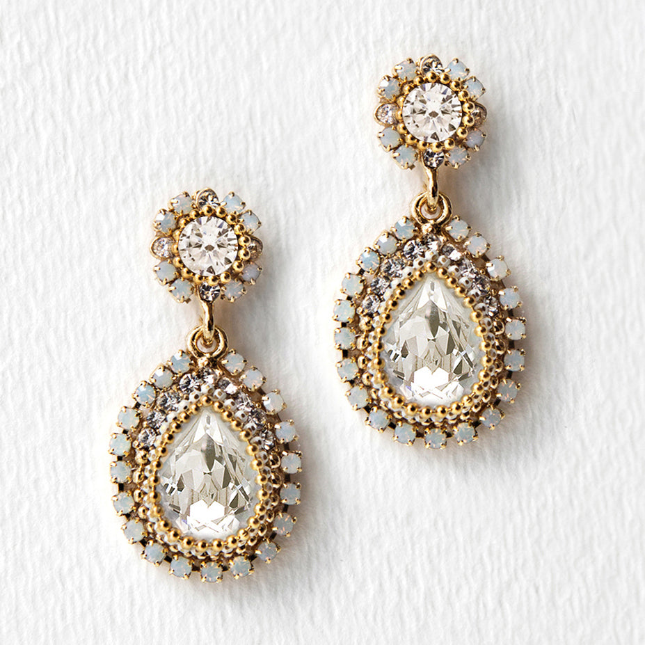 Opal Swarovski Drop Earrings