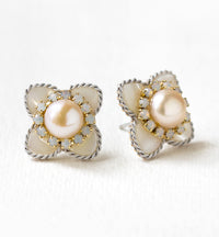 Flora Mother of Pearl Stud Earrings - Amy O. Bridal