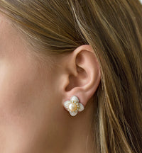 Flora Mother of Pearl Stud Earrings - Amy O. Bridal