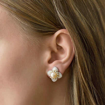 Flora Mother of Pearl Stud Earrings