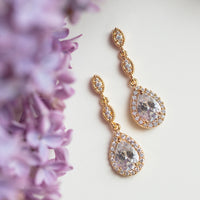 Bridesmaid Teardrop Drop Earrings