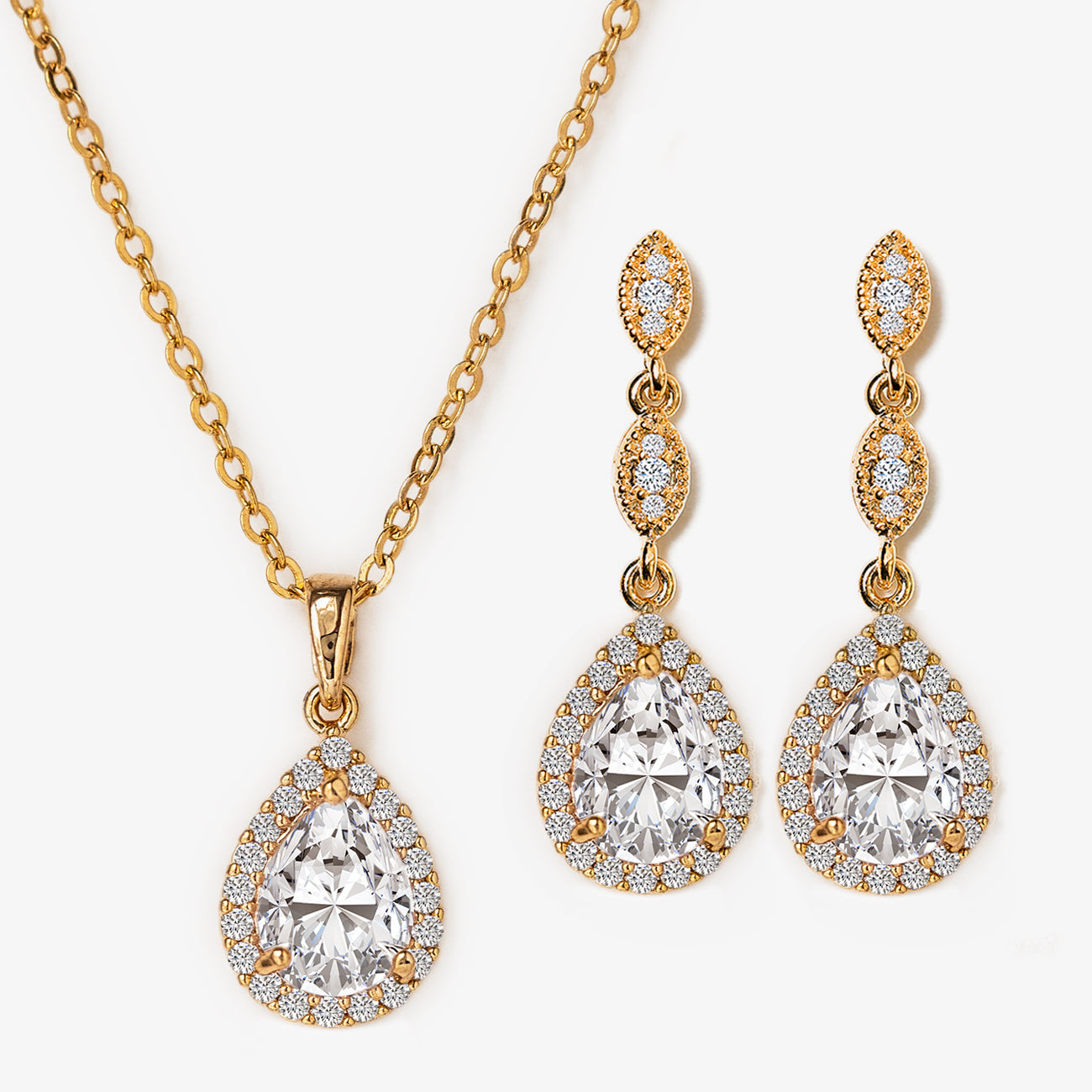 Crystal Necklace Jewelry Set - Ideal Bridesmaid Jewelry Set JW3067 |  LaceDesign