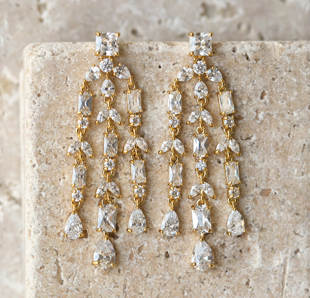 Fleur Chandelier Earrings - Amy O. Bridal