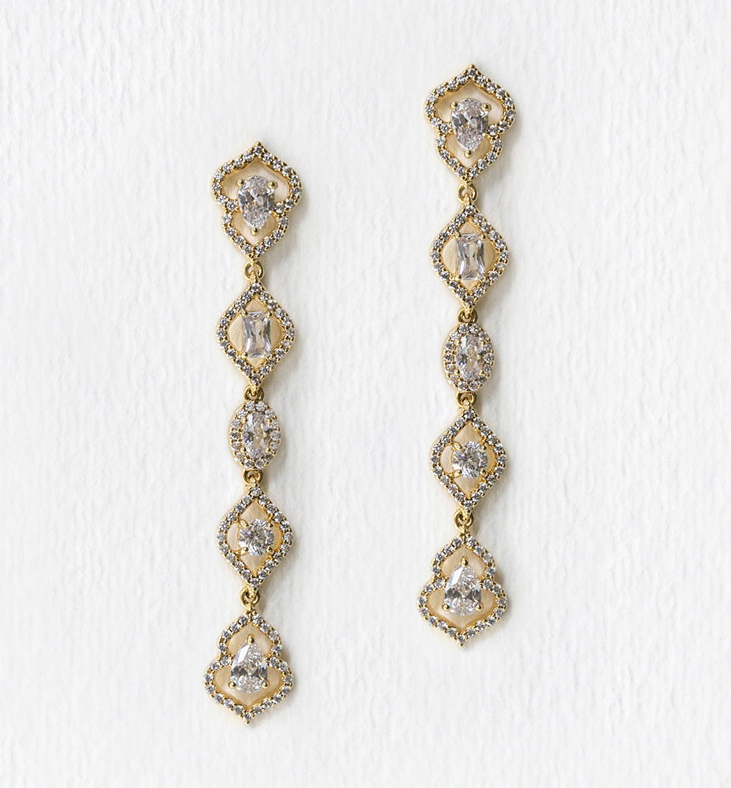 Regal Dainty Drop Earrings - Amy O. Bridal