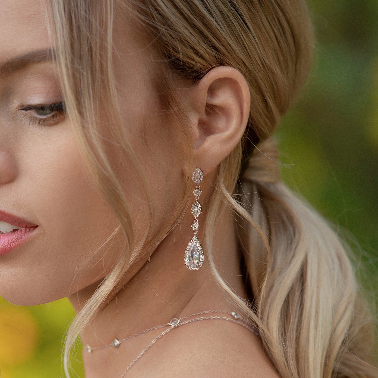 Large drop earrings wedding sale