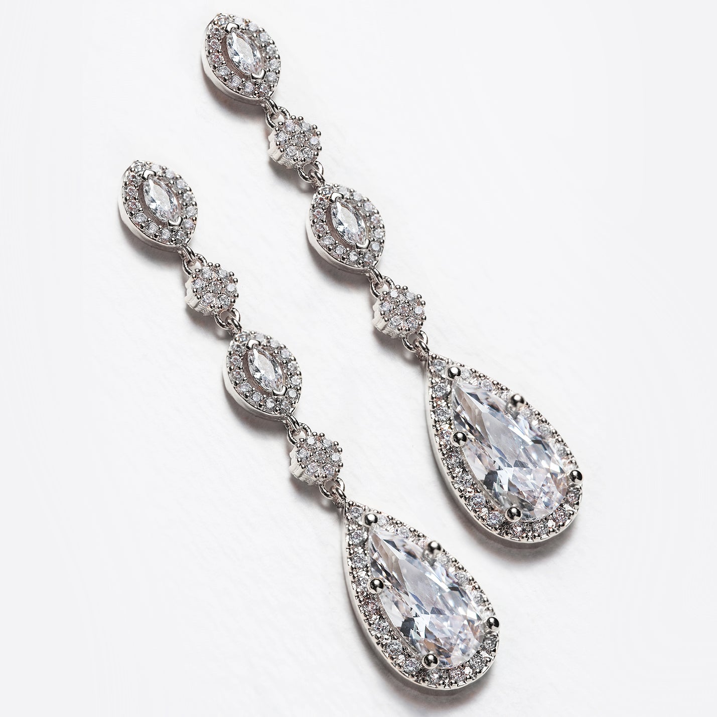Crystal long sales drop earrings