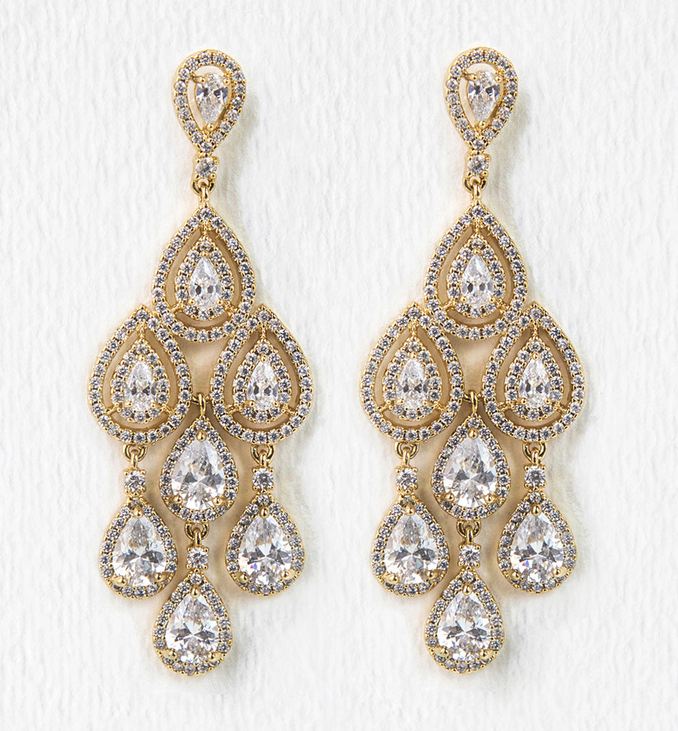 Margaux Teardrop Chandelier Earrings - Amy O. Bridal