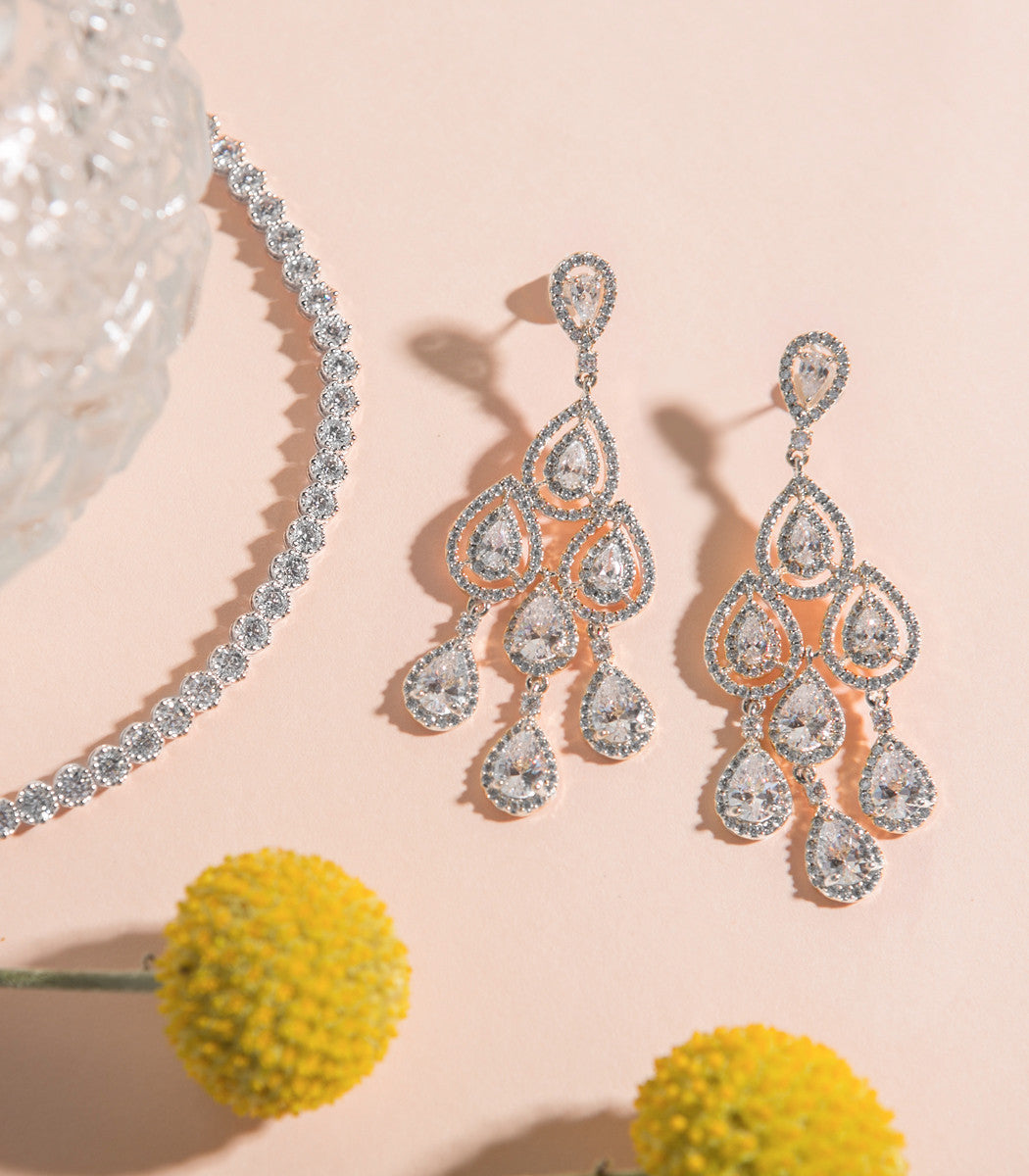 Margaux Teardrop Chandelier Earrings - Amy O. Bridal