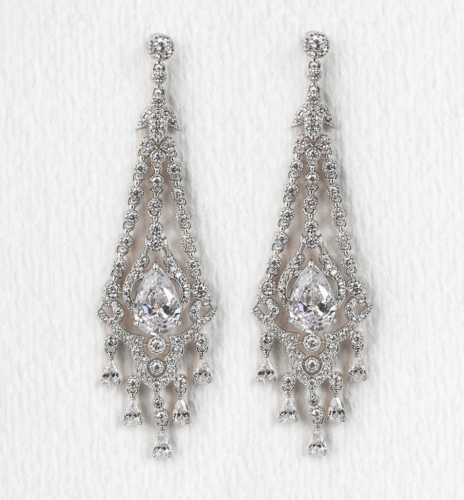 Deco Chandelier Earrings - Amy O. Bridal