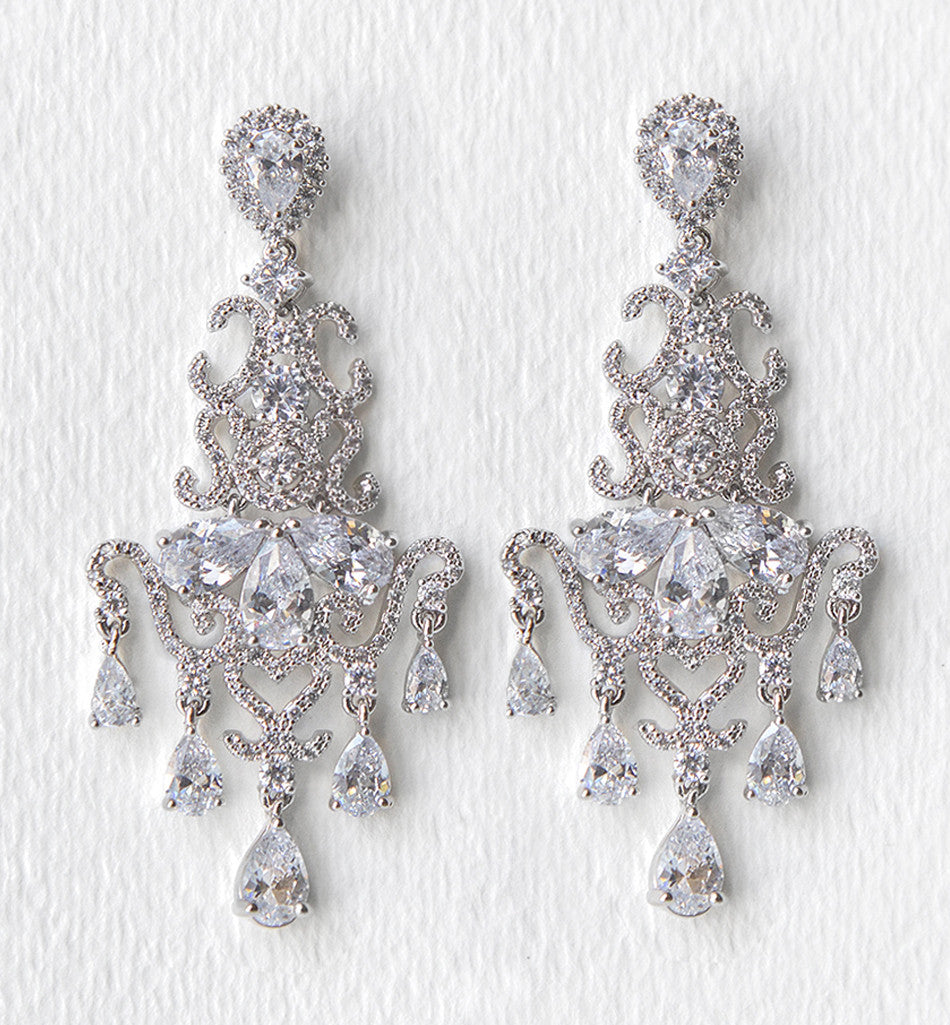 Regal Cascading Chandelier Earrings - Amy O. Bridal