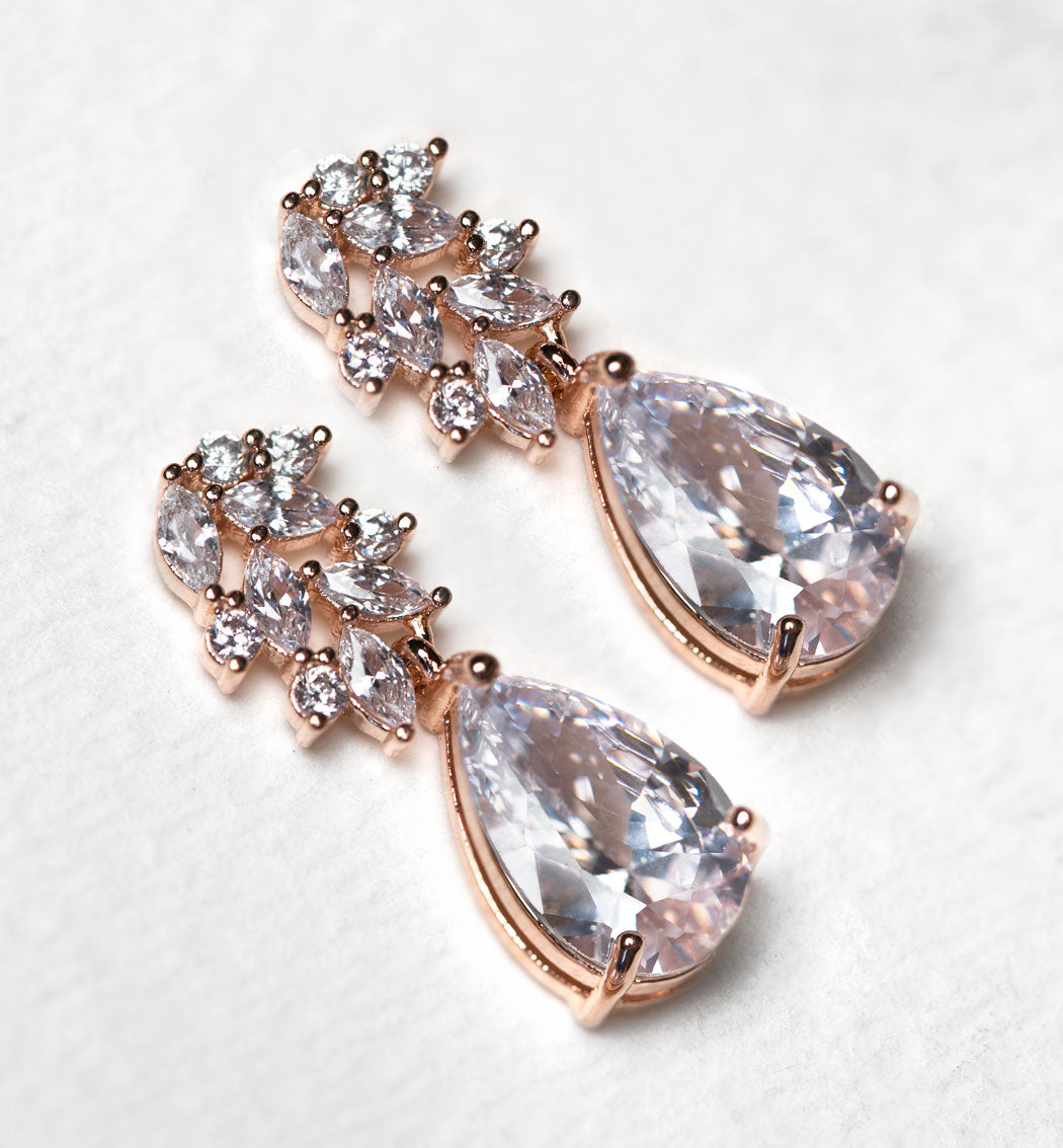 Marquise Flora Teardrop Earrings - Amy O. Bridal