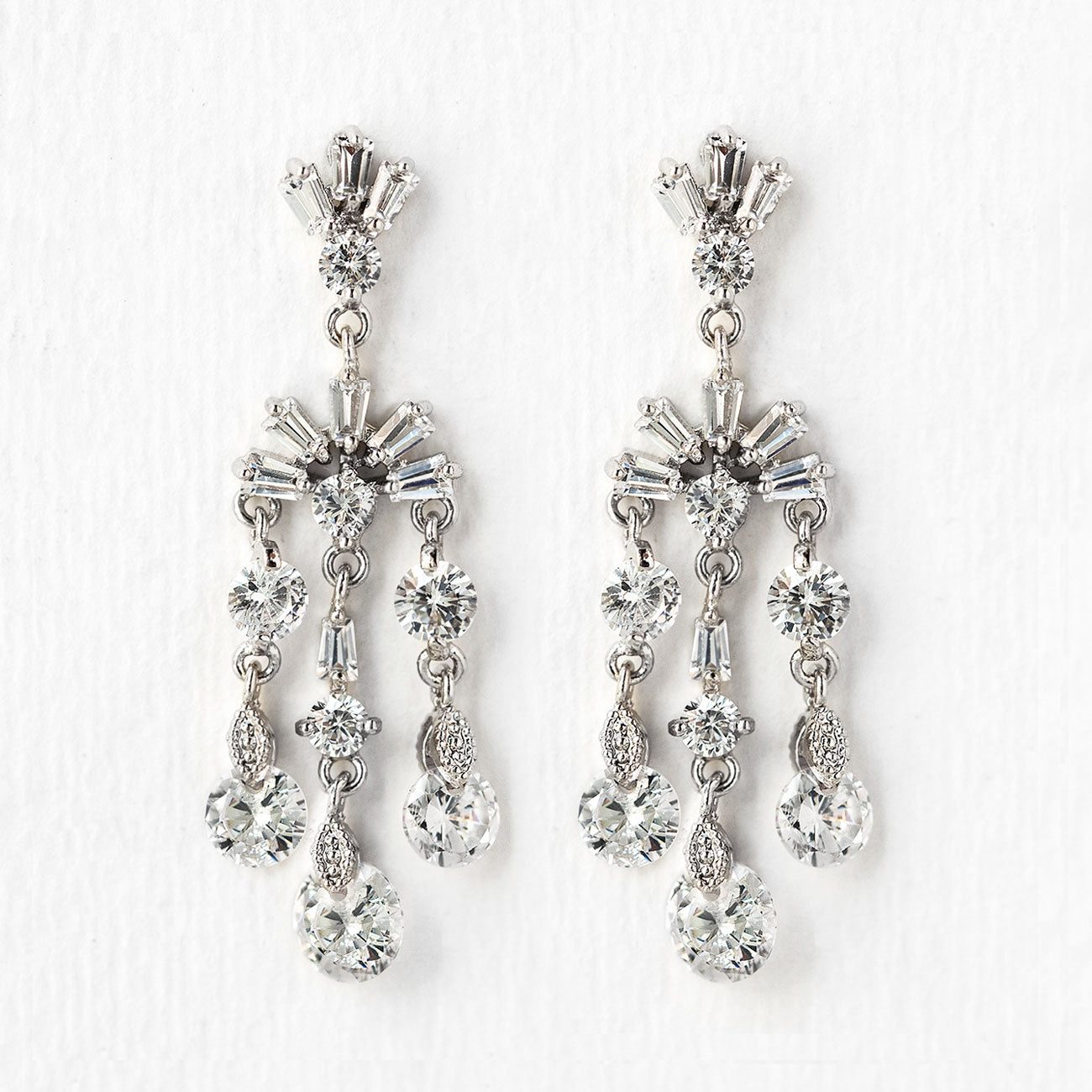Simone Art-Deco Inspired Pearl Bridal Drop Earring | Anna Bellagio