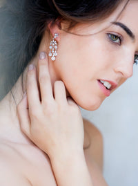 Deco Dainty Drop Earrings - Amy O. Bridal