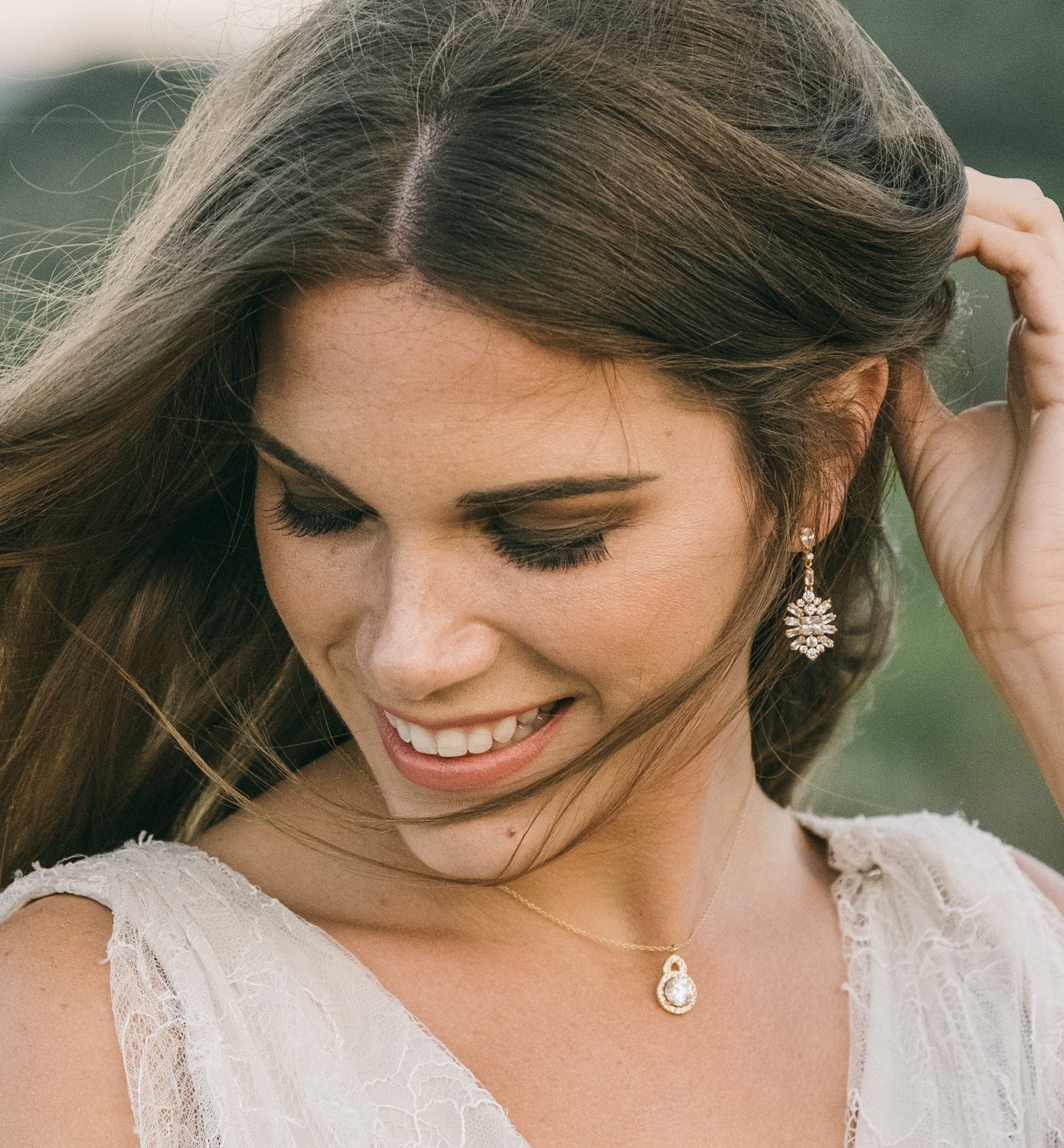 Deco Motif Drop Earrings - Amy O. Bridal