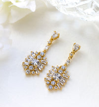 Deco Motif Drop Earrings - Amy O. Bridal