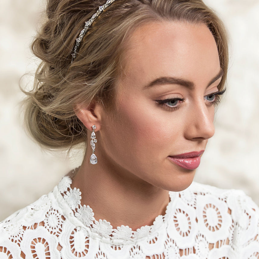 Mosaic Crystal Drop Earrings
