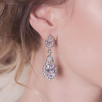 Cleo Crystal Drop Earrings - Amy O. Bridal